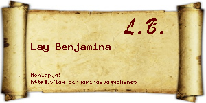Lay Benjamina névjegykártya